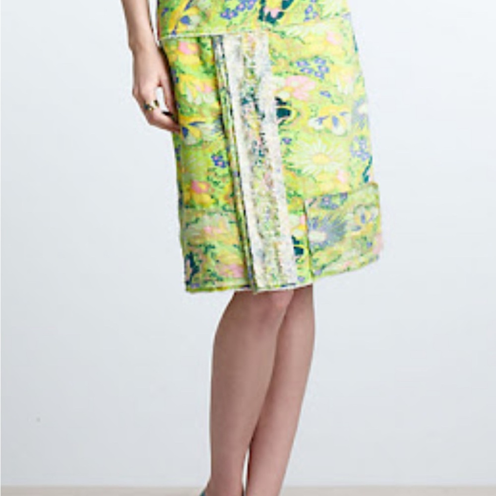 Anthropology Gregory Parkinson Marigold Floral Velvet Shift Skirt
